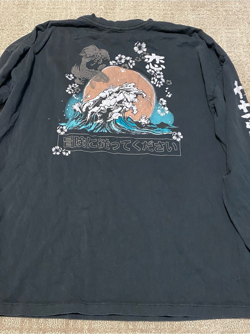 {Urban Outfitters | BDG} Koi Fish Long Sleeve Skate T-Shirt ~ Size Small - Picture 6 of 16